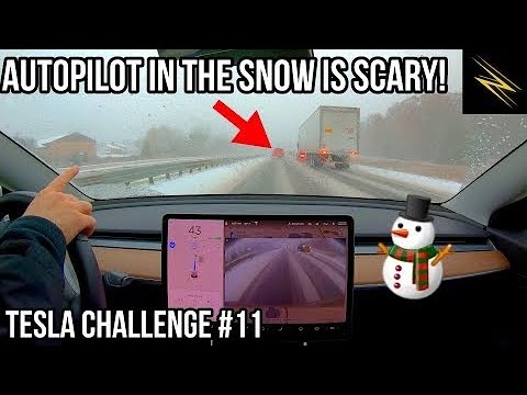 How does Tesla’s Autopilot handle situations with vehicles suddenly merging onto the highway from downhill on-ramps during extreme weather conditions like blizzards and ice storms?