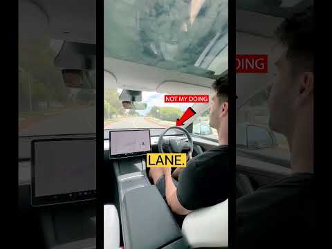 How does Tesla’s Autopilot contribute to reducing energy consumption during highway lane merges with electric tree-trimming and maintenance vehicles?